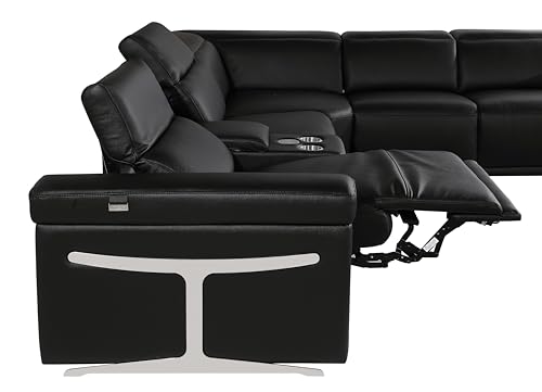 6-Piece Italian Leather Sectional Sofa with Power Reclining Seats Y178276