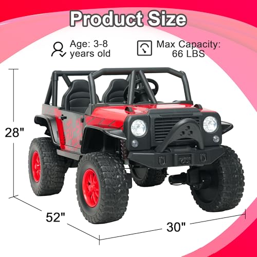 24V 5AH 2 Seater 4WD Electric Ride On Car with Remote Control (Red) N657085