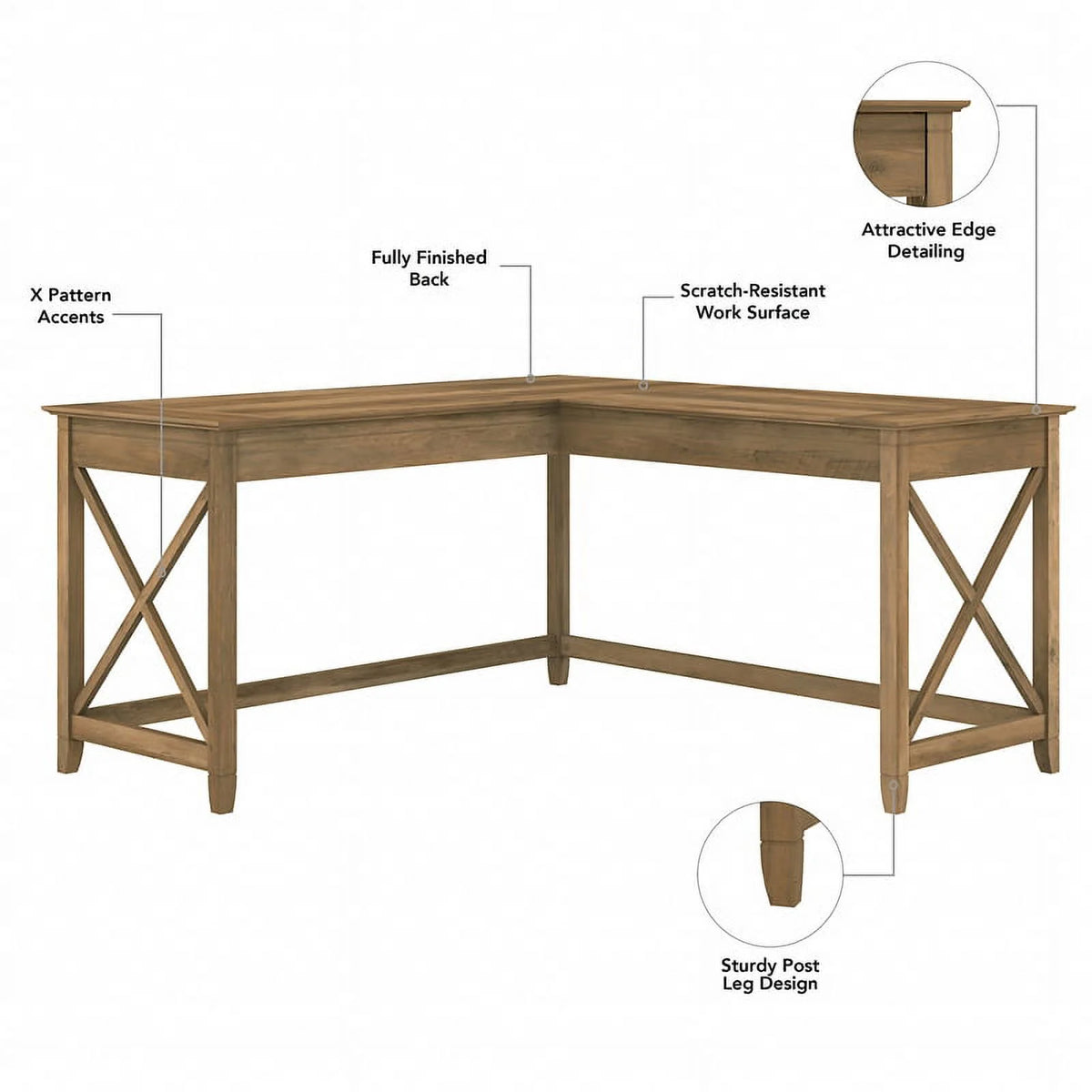 L Desk with Drawers and Bookcase Reclaimed Pine Engineered Wood W2431