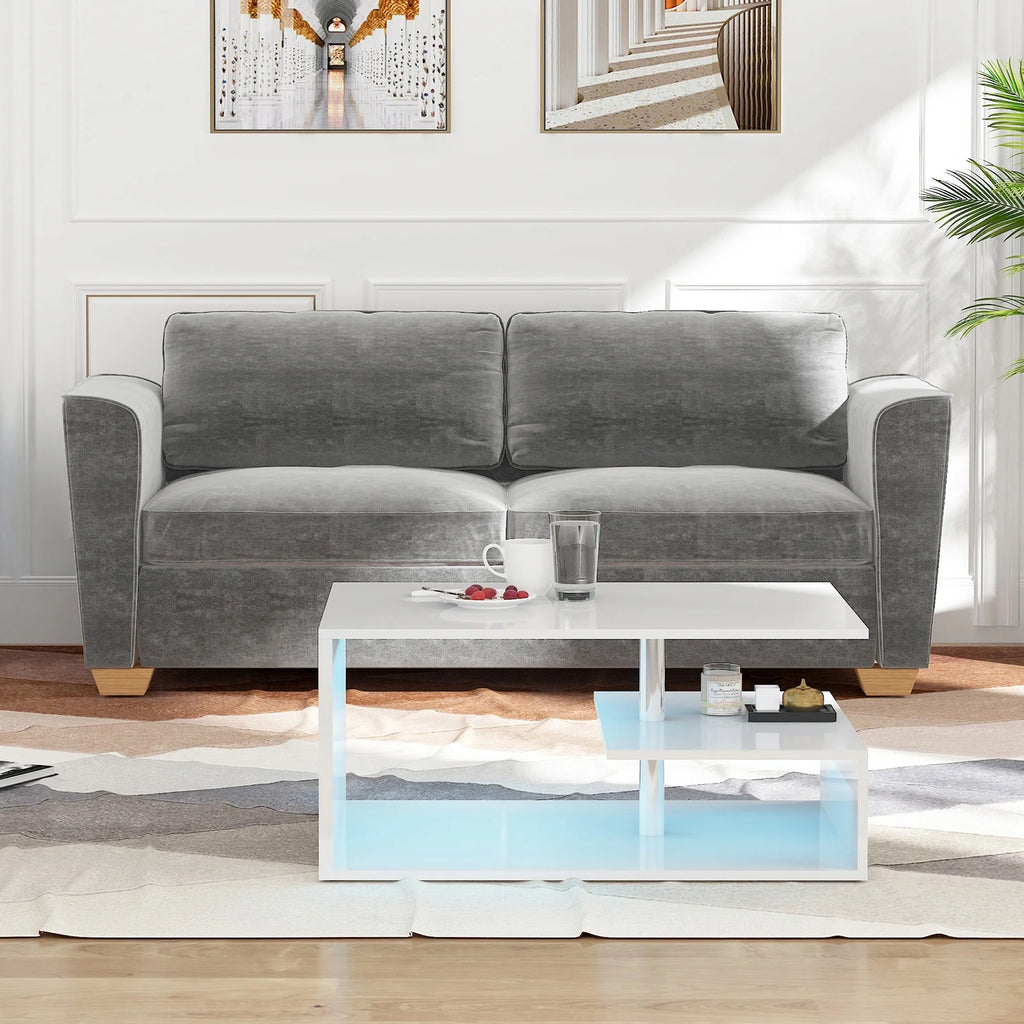 Grey Velvet Full Size Pull Out Sofa Bed with Foam Mattress L1708