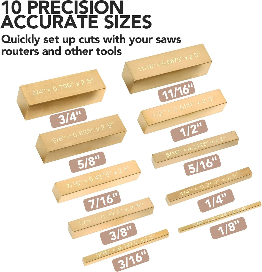 10 Brass Setup Blocks Height Gauge Woodworking Tools K40443