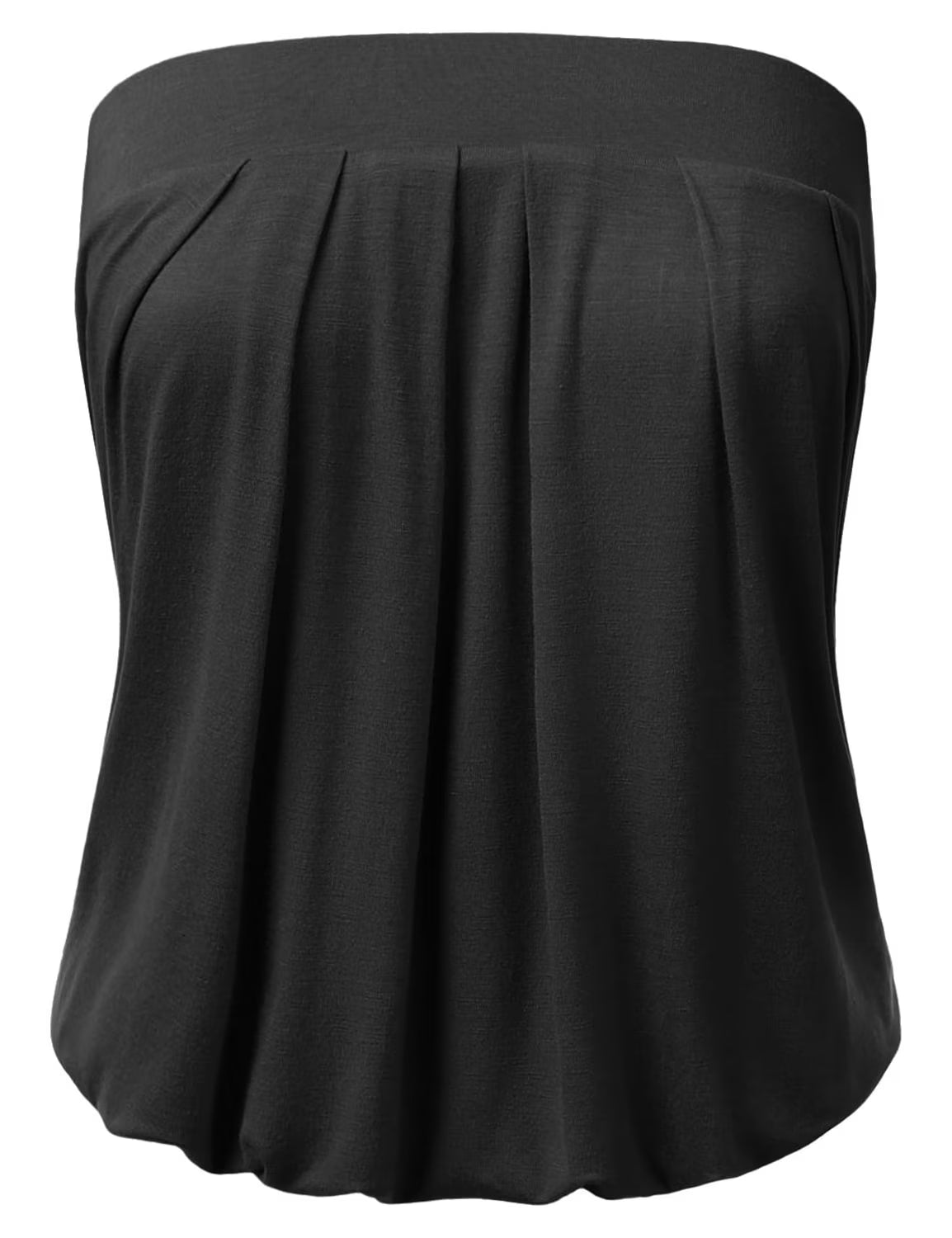 Solid Natural Pleated Tube Top P408168