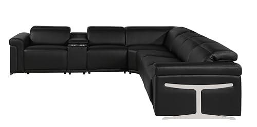 6-Piece Italian Leather Sectional Sofa with Power Reclining Seats Y178276