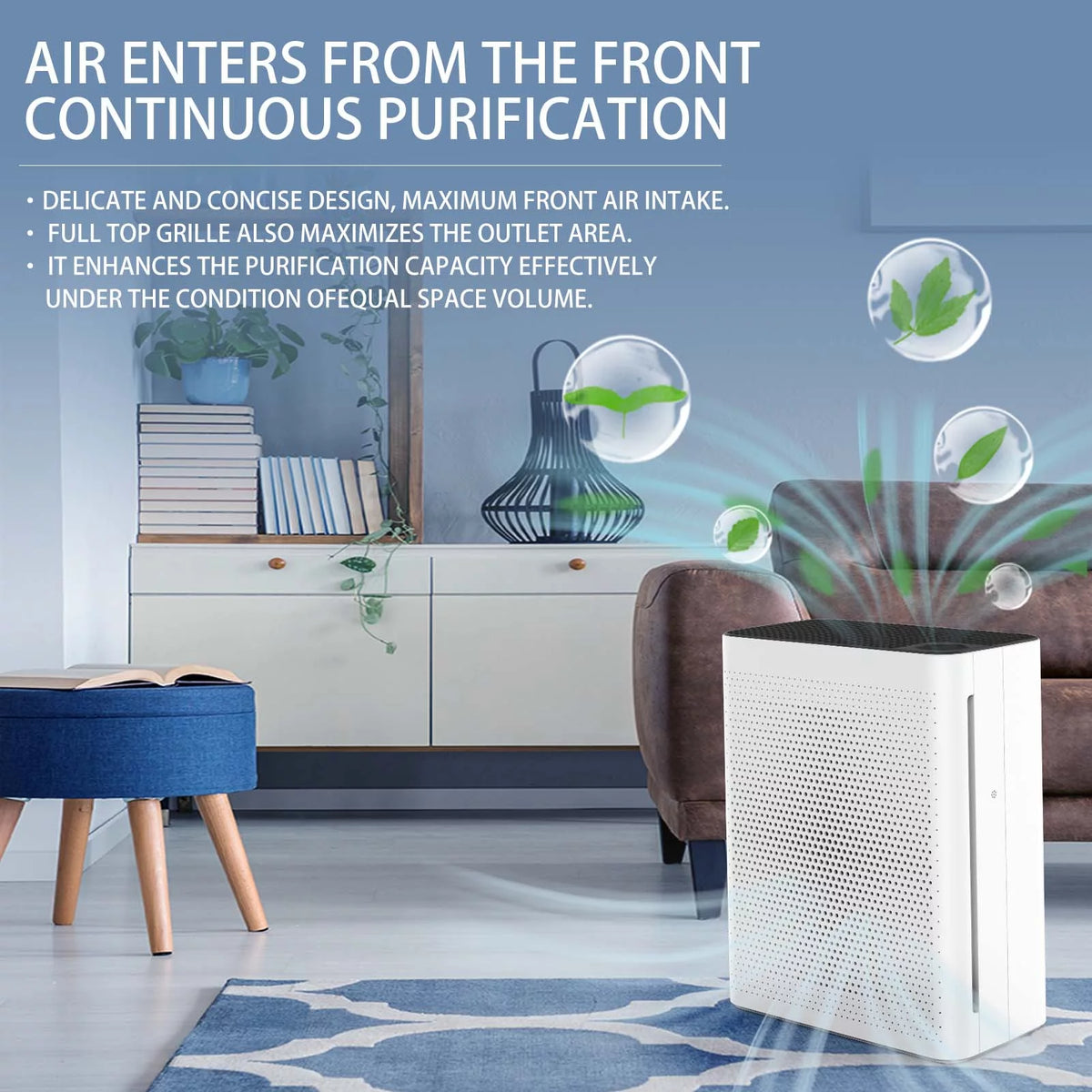 HEPA Air Purifier with Adjustable Fan Speed, Quiet Sleep Mode, 410 sq. ft Coverage, White N40214