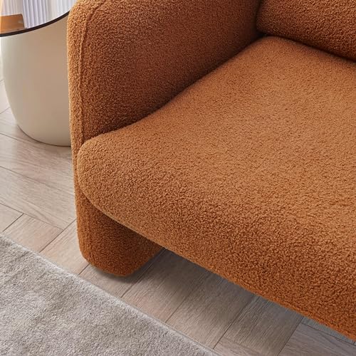 Cream Lambskin Sherpa Fabric Accent Chair Y550665