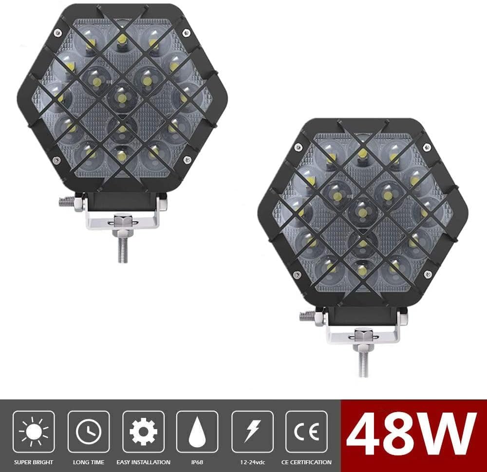51W Round LED Off-Road Work Lights 4 Pcs Red S927