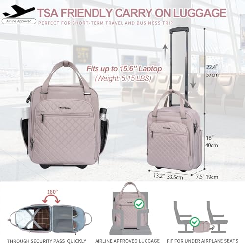 Black 16" Carry On Bag with Wheels L775