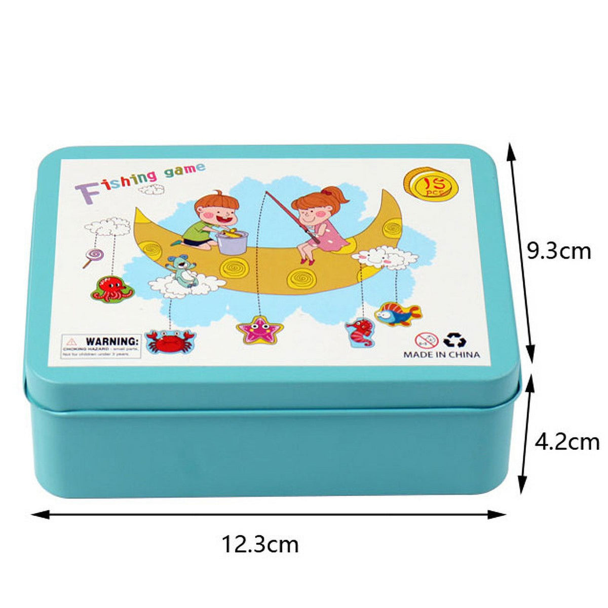 15 Fishes Wooden Kids Magnetic Fishing Game D887