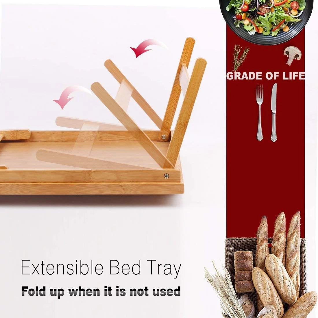 Bamboo Bed Tray with Folding Legs X582