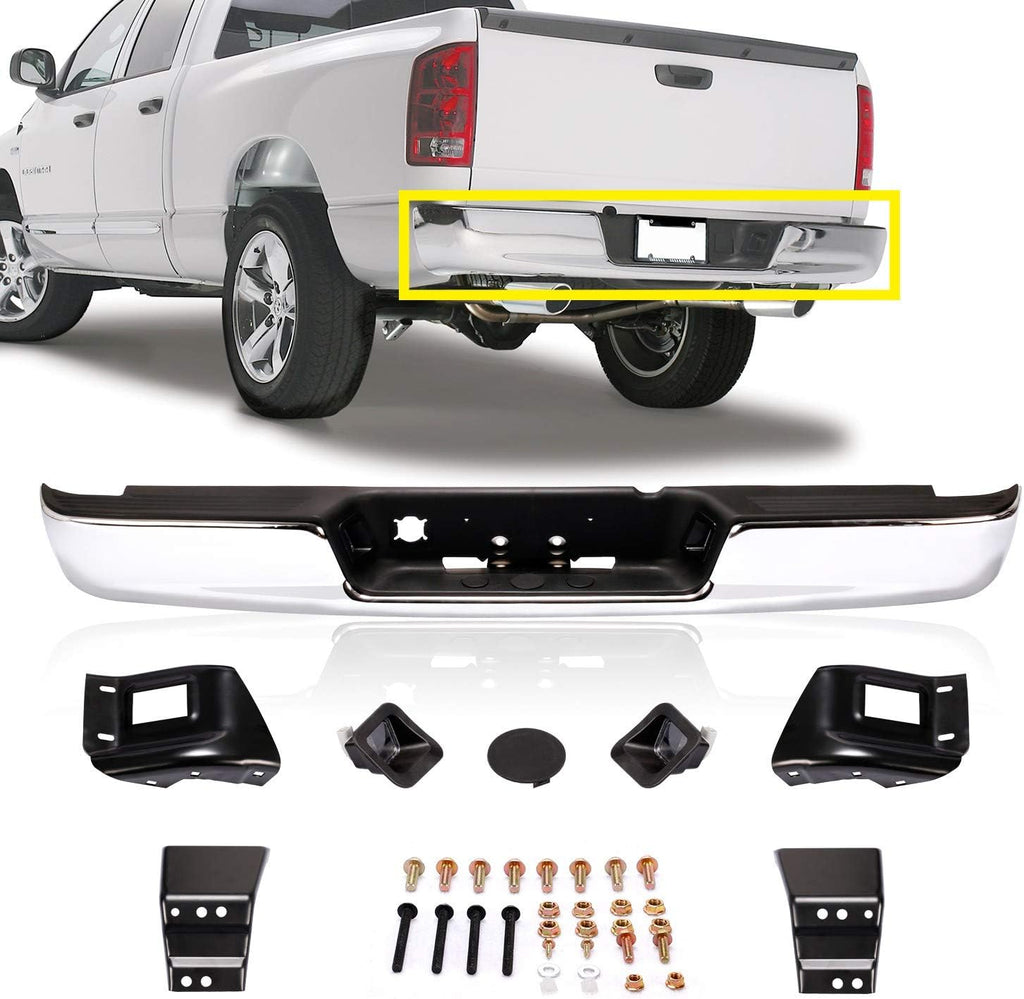 Chrome Rear Step Bumper Bar Assembly with Black Pad C9607