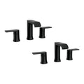 8 in. Widespread Double Handle Bathroom Faucet with Drain in Matte Black 2-Pack S647232