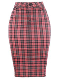 Slim Fit Rayon Knee Length Back Slit Denim Pencil Skirt T760796