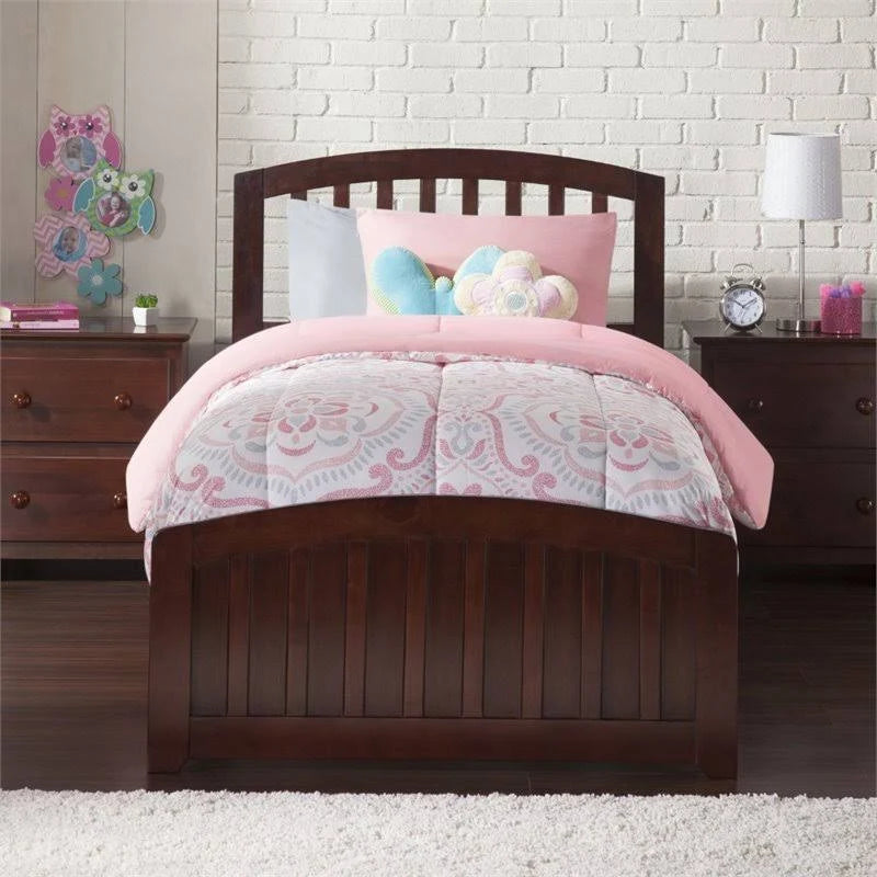 Twin XL Walnut Traditional Bed with Matching Foot Board W98027