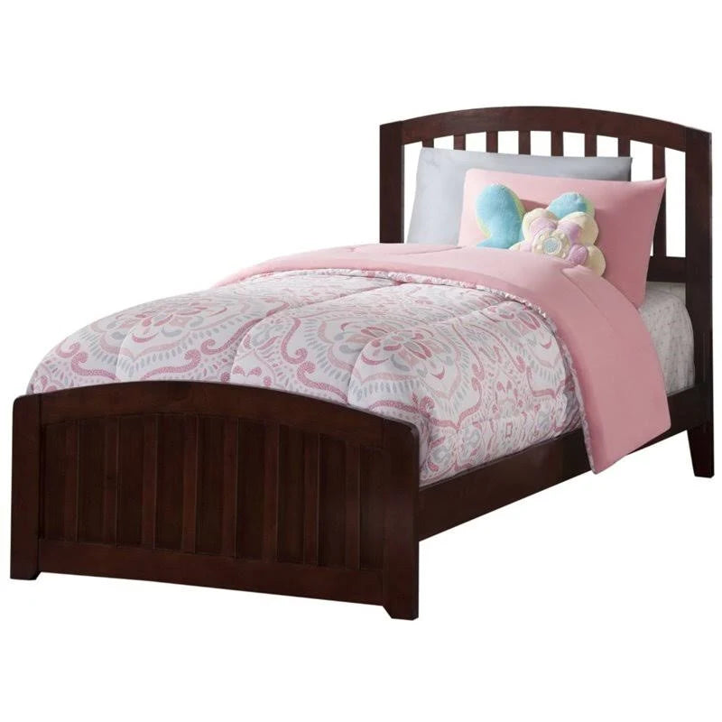 Twin XL Walnut Traditional Bed with Matching Foot Board W98027