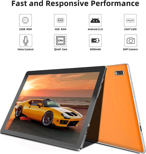 10.3 Inch Android 11 Tablet with 32GB Storage (Orange) Q14717