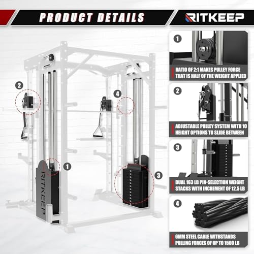 All-in-One Home Gym Equipment with 2200lb Load Capacity and 320lb Weight Stack Y72731