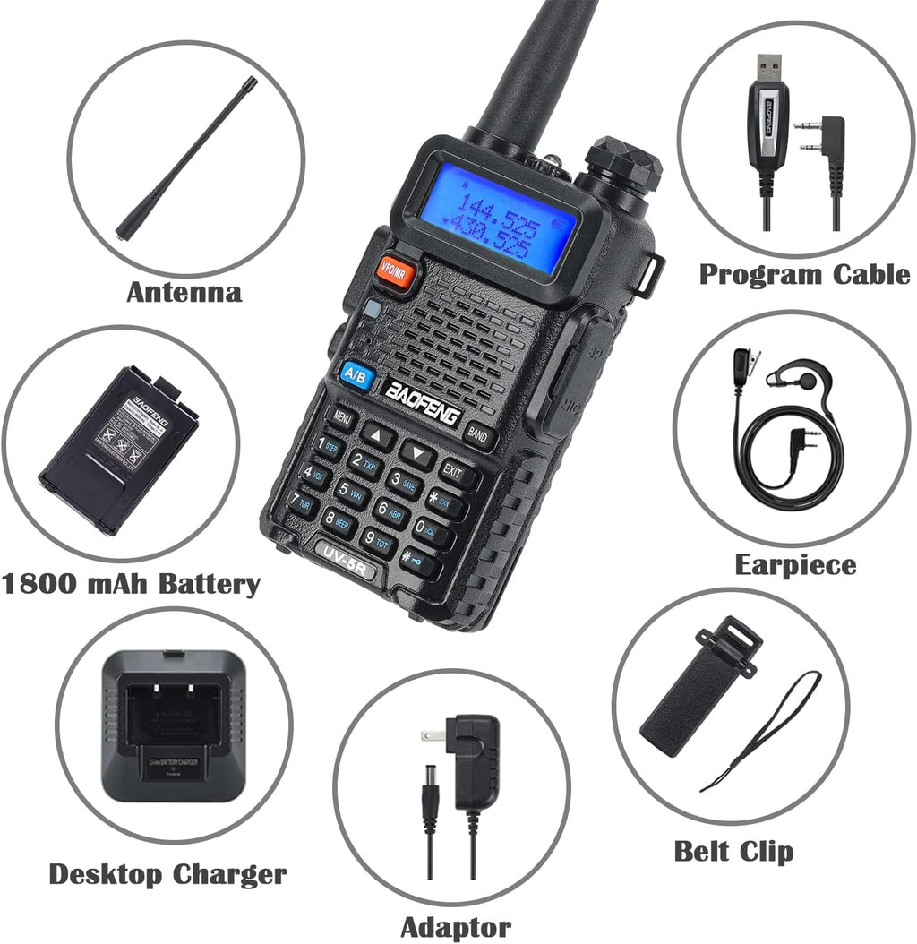 2 Pcs Dual Band Amateur Radio VHF/UHF Walkie Talkie N4849