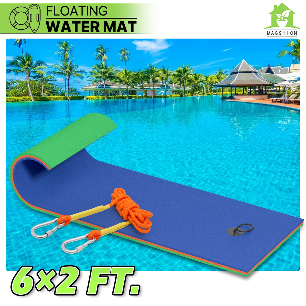 Blue 3-Layer XPE Foam Floating Water Mat A824