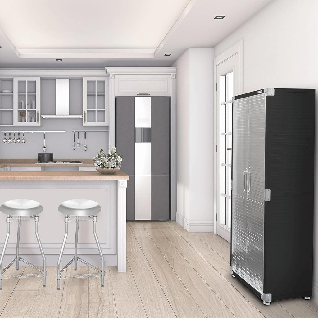 Solid Steel Lockable Metal Storage Cabinet with Adjustable Shelves, 30" W x 18" D x 72" H, Graphite R5837