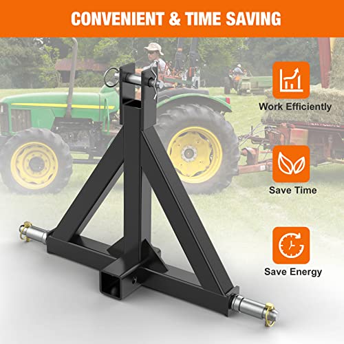 2" Orange Trailer Hitch Receiver for Category 1 Tractors E161