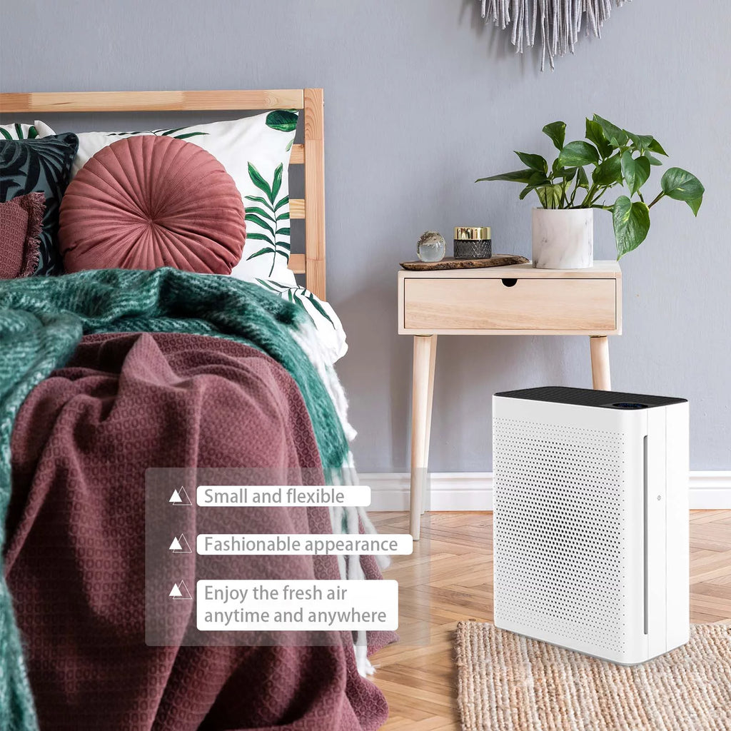 HEPA Air Purifier with Adjustable Fan Speed, Quiet Sleep Mode, 410 sq. ft Coverage, White N40214