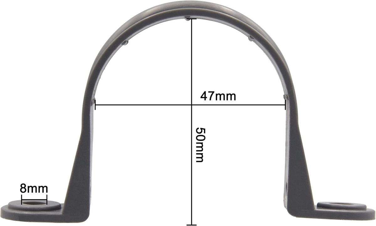 6pcs 1-1/2 Inch PVC Pipe Straps, 2 Holes Plastic Conduit Strap V343