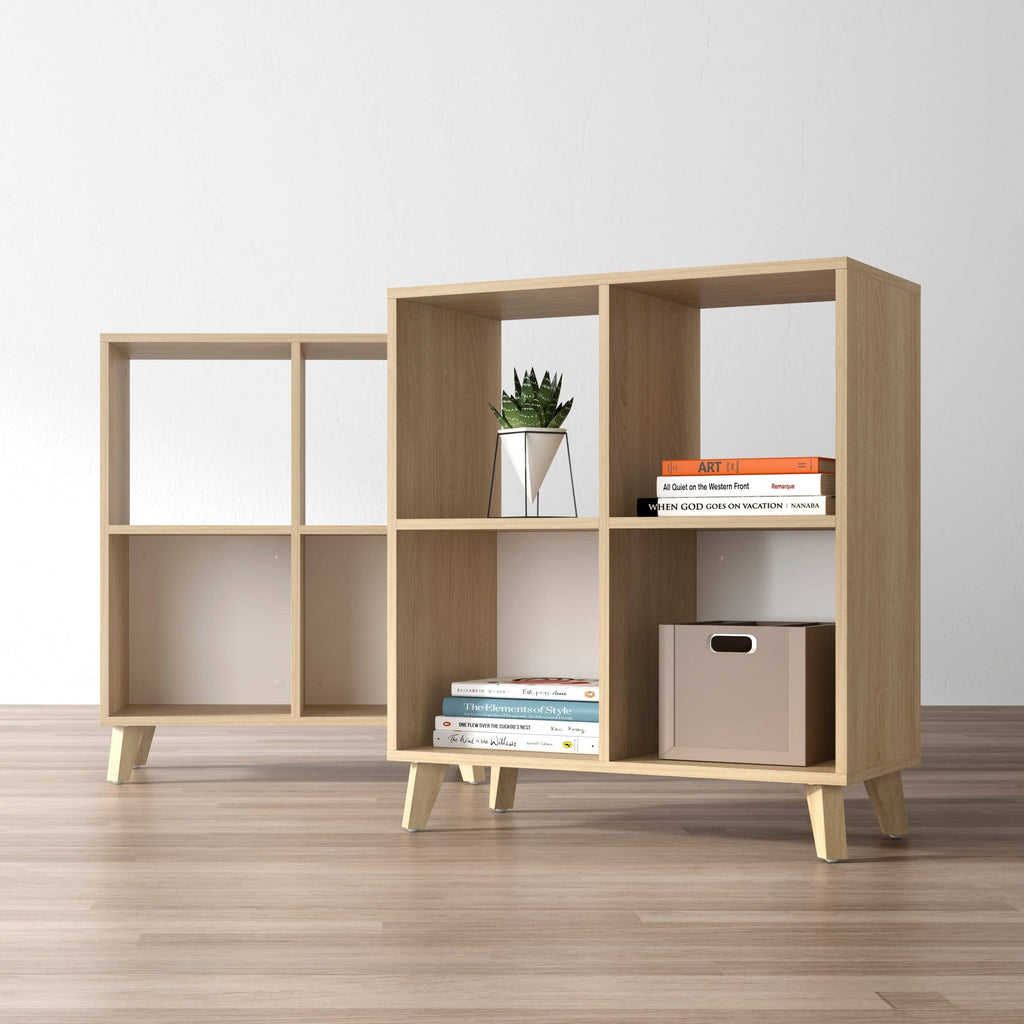 Light Walnut Modern Cube Bookcase K5489