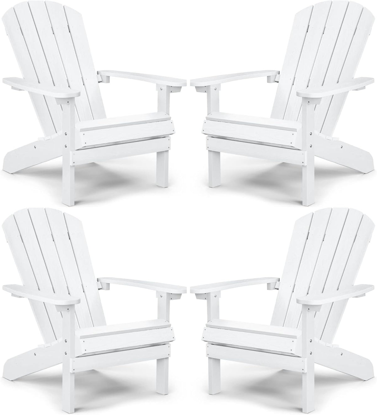 Black Plastic Adirondack Chairs Set of 2 A1877