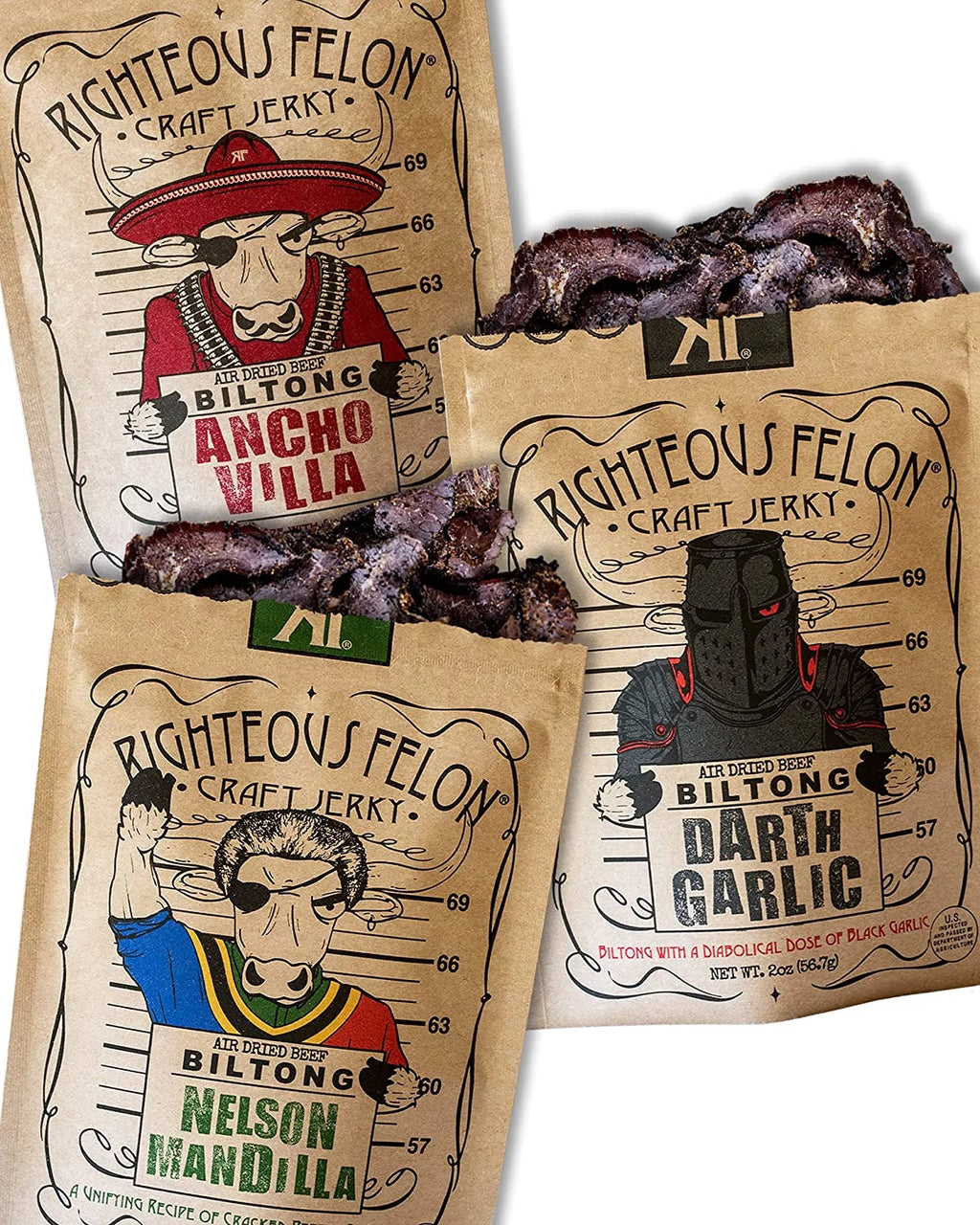 2 oz Bags Beef Jerky Variety Pack 3 Pack A959