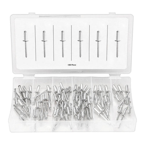 1/4 in. Aluminum Blind Rivet Set, 100 Piece F87125