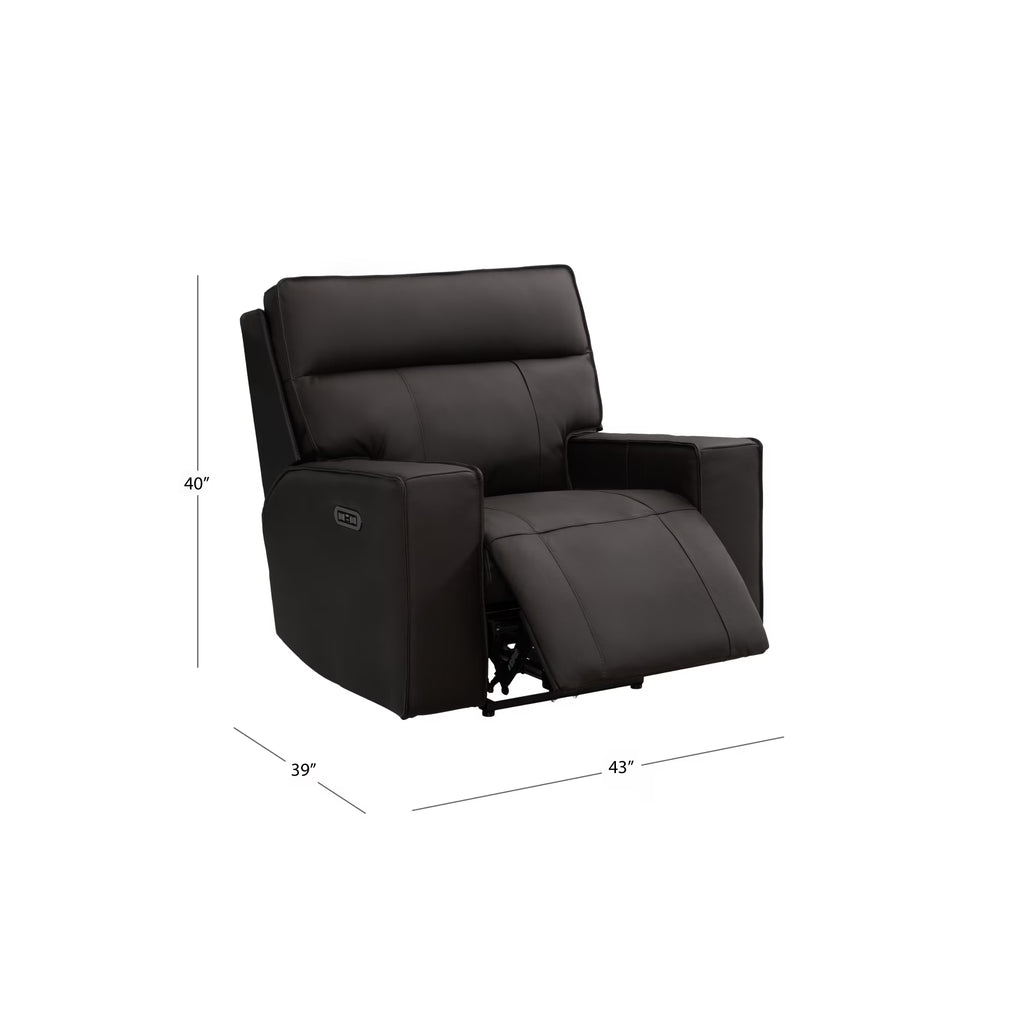 Brown Leather Power Reclining Armchair M42570