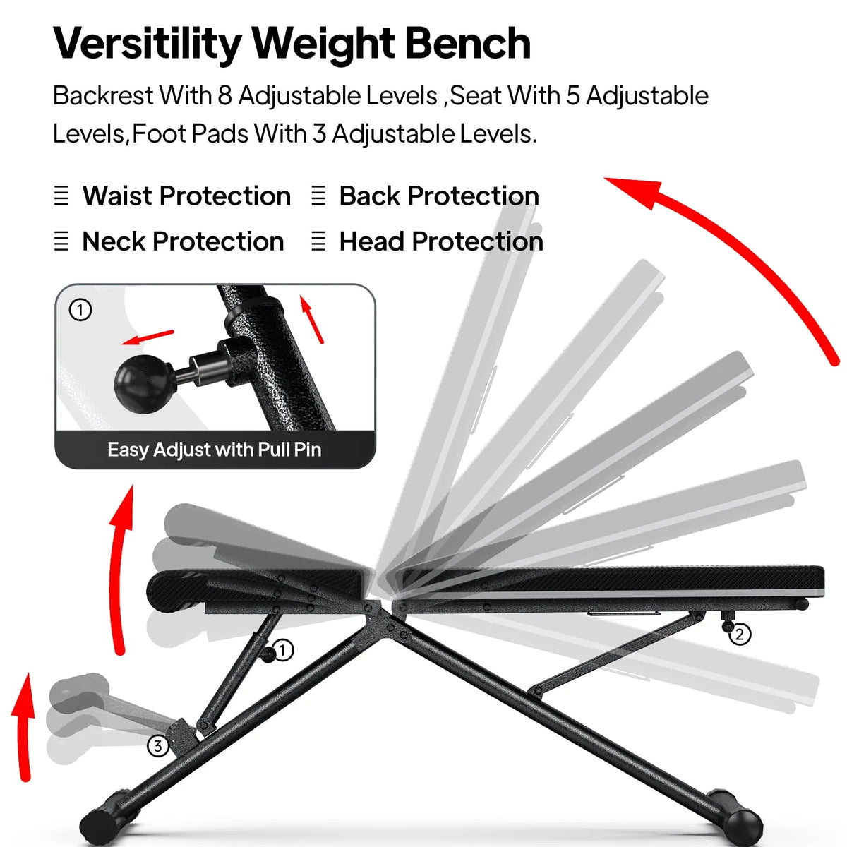 Foldable Adjustable Weight Bench D730
