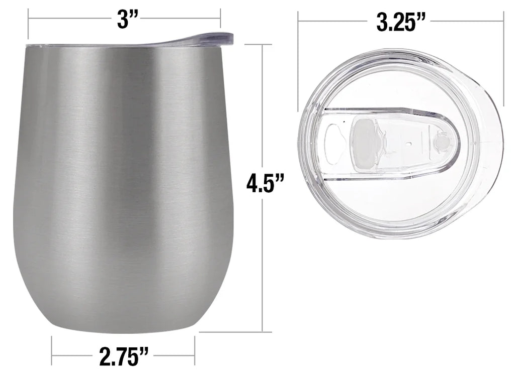 12 oz Stainless Steel Insulated Tumbler with Leak Resistant Slide-Lock Lid I464