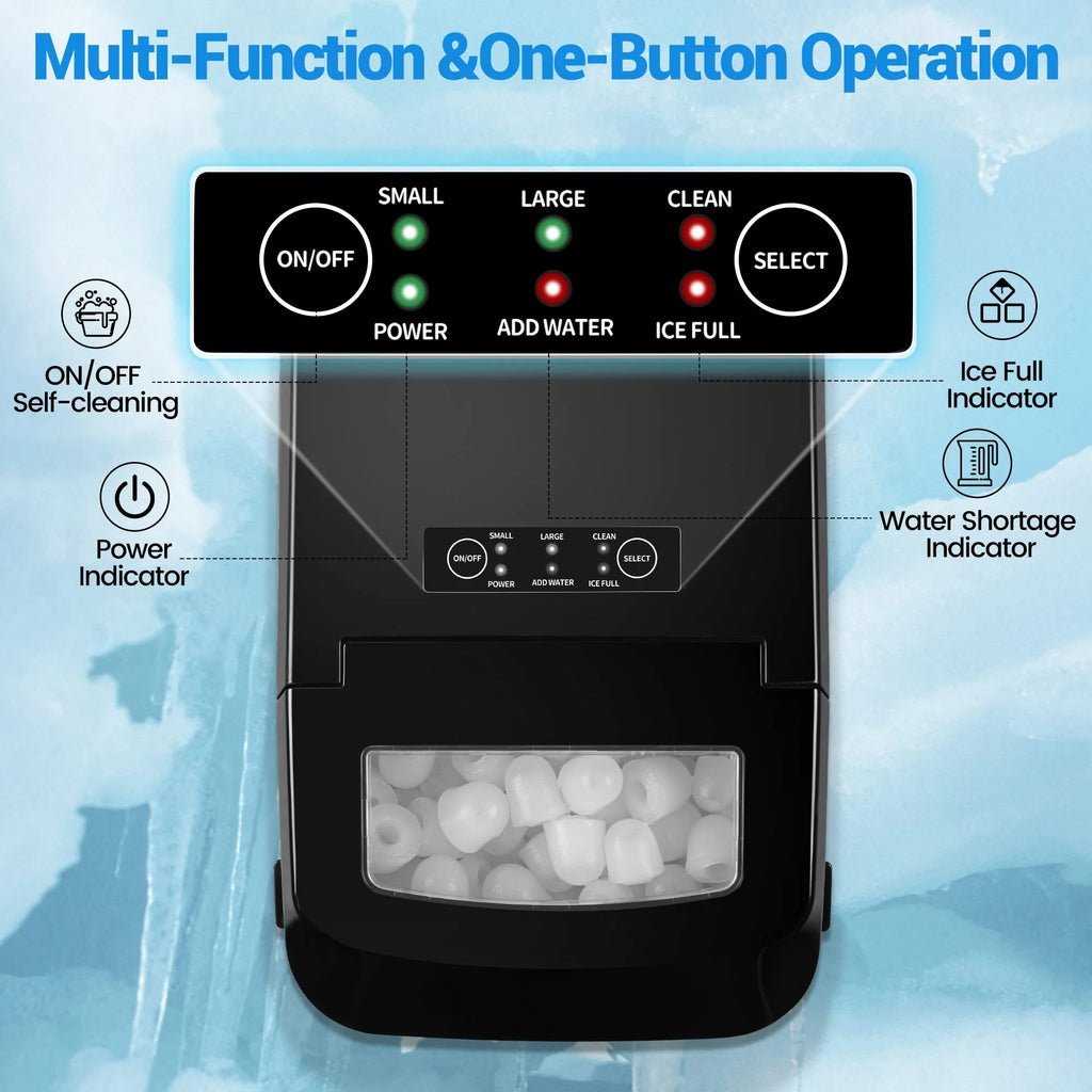 Black Portable Compact Countertop Ice Maker R44375