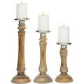 Brown Mango Wood Candle Holder (Set of 3) Z253