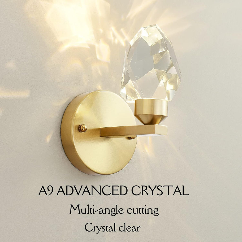 Crystal Gold Wall Sconce, K9 Crystal Wall Mounted Light E775