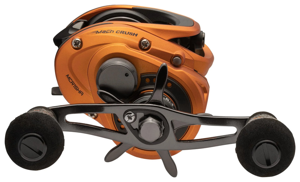 Orange Baitcast Fishing Reel, Right-Hand Retrieve, 7.5:1 Gear Ratio, 10 Bearing System L6317
