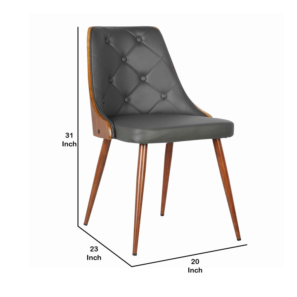 Gray Faux Leather Curved Dining Chair H82982