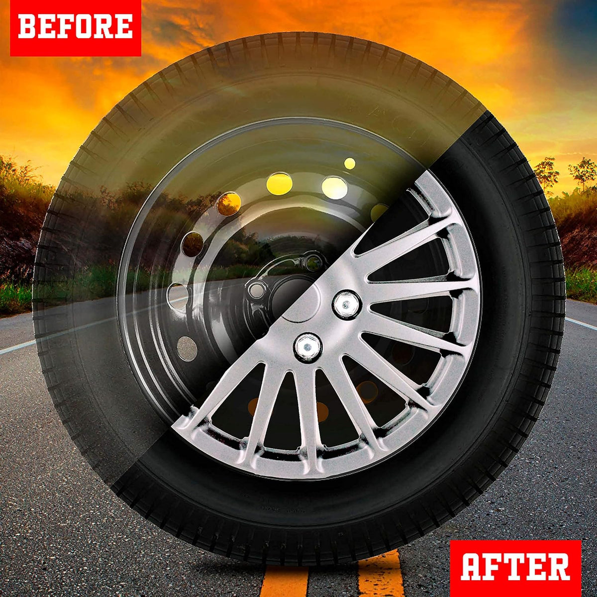 15-Inch Set of 4 Silver Hub Caps O120