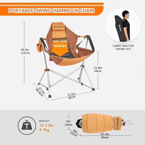 Oversized Folding Hammock Camping Chair with Cup Holder M4461