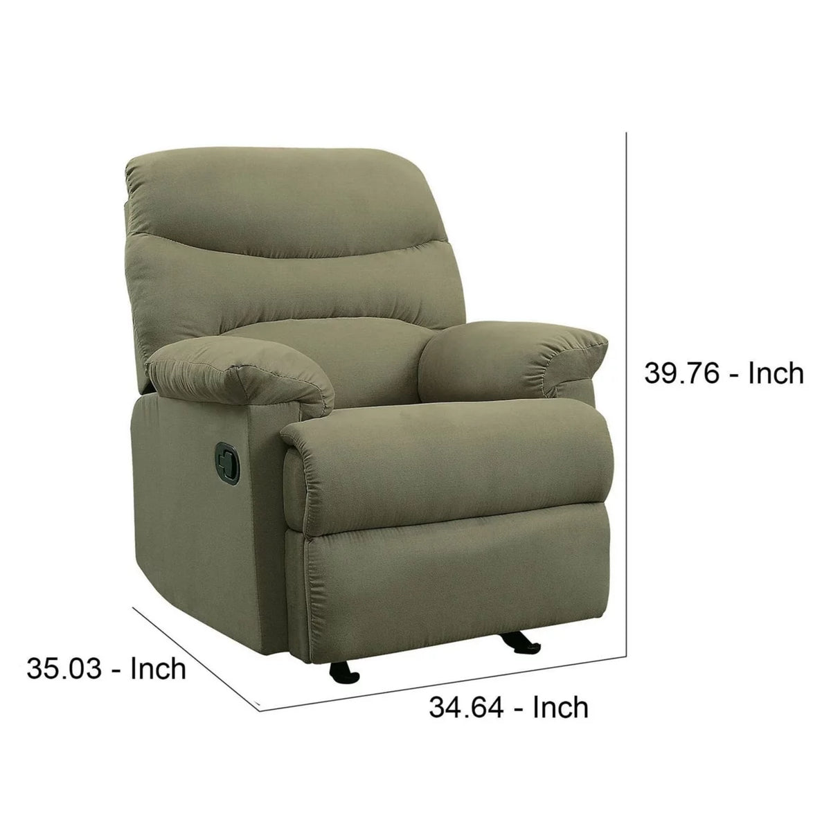 Sage Green Microfiber Recliner A1396