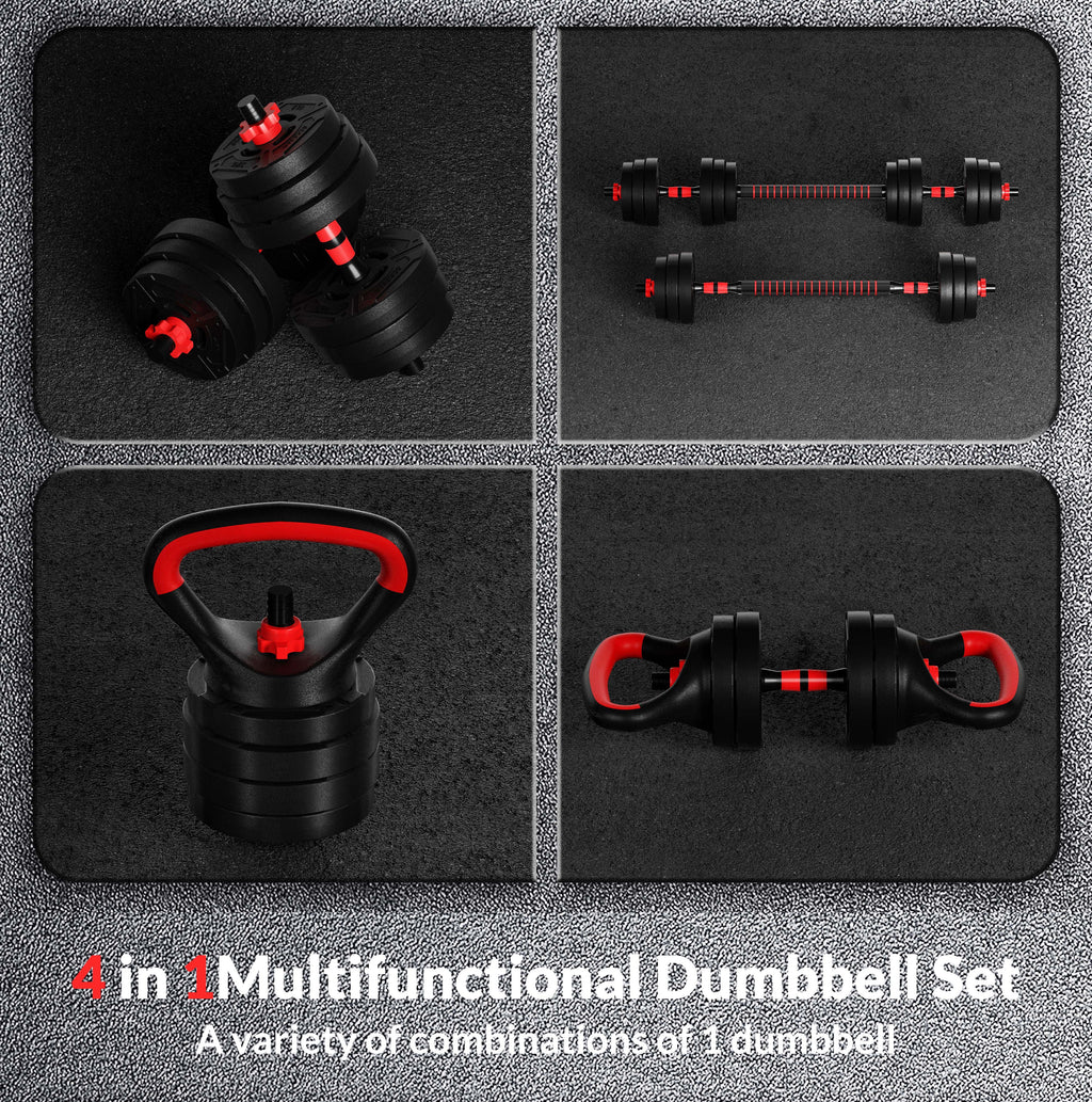 60LB 4-in-1 Adjustable Dumbbell Barbell Kettlebell Set A223167