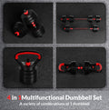 60LB 4-in-1 Adjustable Dumbbell Barbell Kettlebell Set A223167