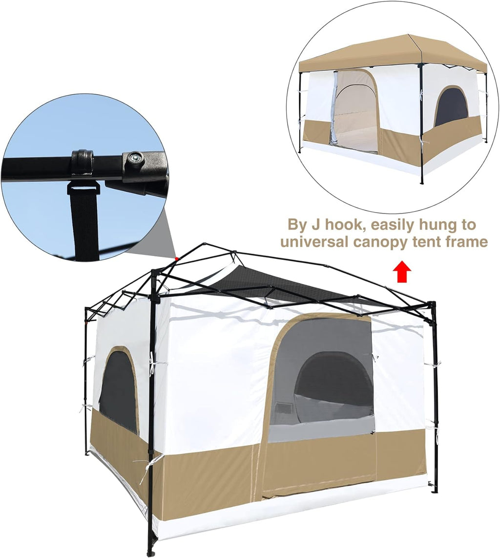 10' x 10' Khaki Camping Inner Tent Square Tent with Full Floor U28714
