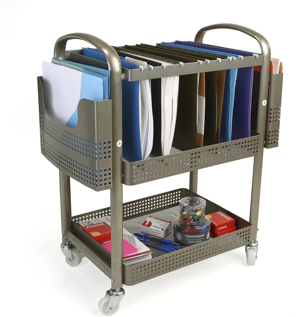 Silver Metal Mobile File Cart B24336