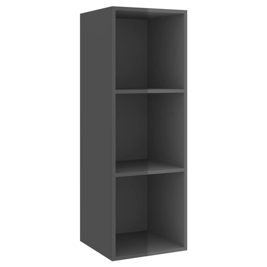 High Gloss Gray Wall-Mounted TV Cabinet Chipboard V954