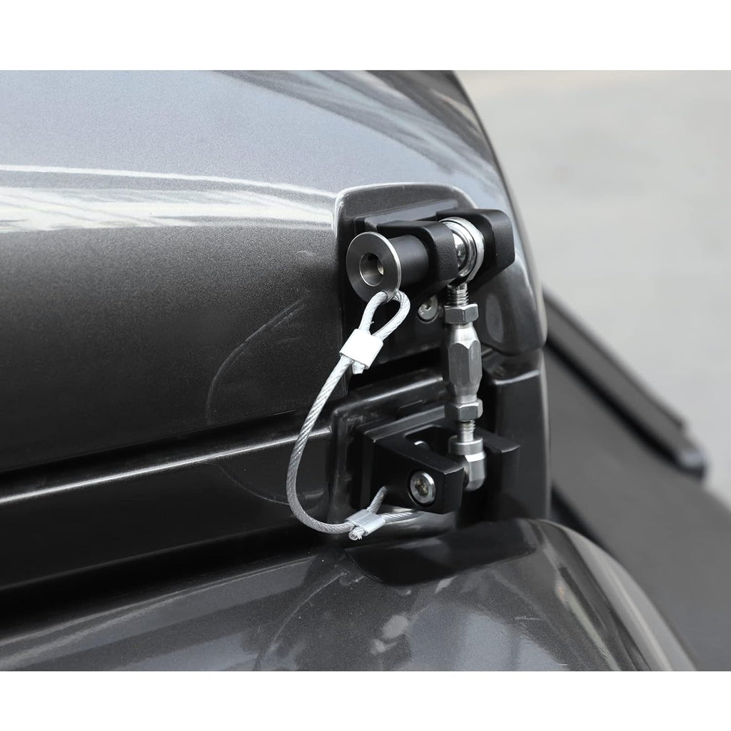 Hood Latches for Jeep Wrangler, Locking Hood Catch Kit Aluminum Alloy, Black, Pack of 2 I937744
