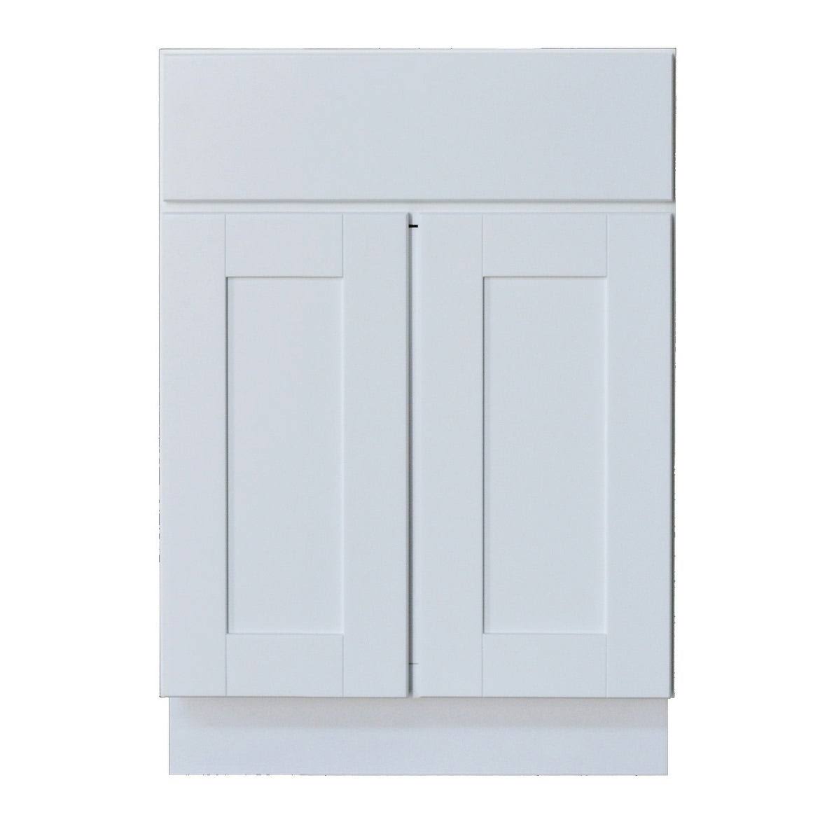 White Double Door Base Cabinet with Drawer C301908