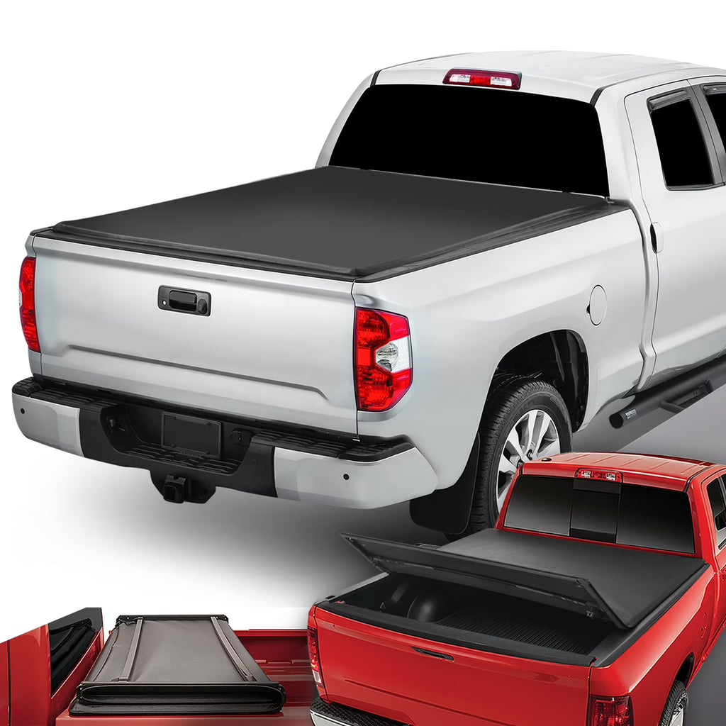Tri-Fold Soft Top Tonneau Cover for Toyota Tundra 6.5' Bed D4896