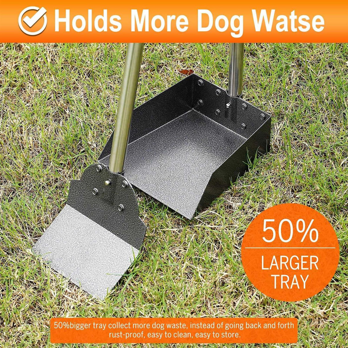 Metal Dog Pooper Scooper with Adjustable Long Handle L24413